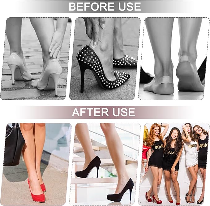 Heel Pads for Shoes:That are Too Big, Heel Cushion for Womens Shoes Soft High Heel Comfort Pads Heel Protectors for Loose Shoes, Stop Heel Pain, Heel Blisters(4 Pairs)