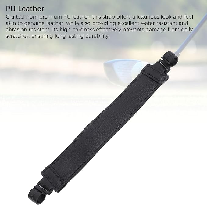 Club Bag Stand Strap, PU Leather Adjustable Leg Stabilizer Strap Attachment, Secure Locking Buckle for Golf Bags, Premium Club Bag Accessories with Reinforced Metal Buckle