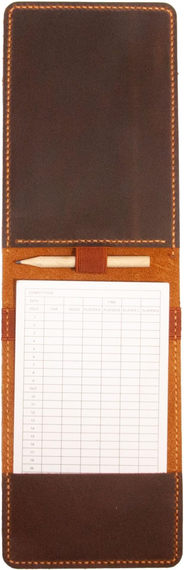 Leather Golf Scorecard & Yardage Book Holder, Personalized Golf Gift, Yardage Book Holder, Gifts for Dad, Gifts for Golfers (Pattern #6)