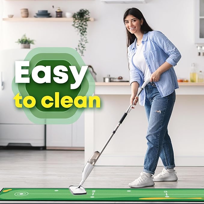 Golf Putting Mat Indoor & Outdoor Professional Golf Practice Putting Green Mat with Distance Marker Anti Slip Backing Golf Training Accessories Portable Matt