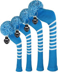 Scott Edward 1/3/4PCS Multi-Style Optional Individualized Knit Golf Club Head Covers, Driver Wood(460cc) Fairway Wood and Hybrid(UT)，for Male/Female Golfers,Custom