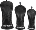 Golf Club Head Covers for Woods and Drivers, Premium Golf Headcovers Set Fit Most Clubs Simple Striped 1PC or 3PCS, Customizable