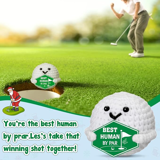 Valentines Golf Gifts for Men – Funny Gag Crochet Golf Ball Accessories Valentine's Day Birthday Emotional Positive Support for Boyfriend Him Women Golfers Coworker Friend Male Grandpa
