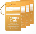 4 Pack Personalized Luggage Tags, Custom Engraved Aluminum Luggage Tags with Your Personalized Text, Waterproof Metal Name Tags with Steel Loop for Bags, Suitcase, Baggage, Backpack (Golden, Large)