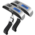 Luggage Scale 2 Pack Dr.meter Travel Scale Essentials Backlight LCD Display 110lb/50kg Luggage Weight Scale Portable Handheld Scale with Rubber Paint, Temperature Sensor, Battery Included