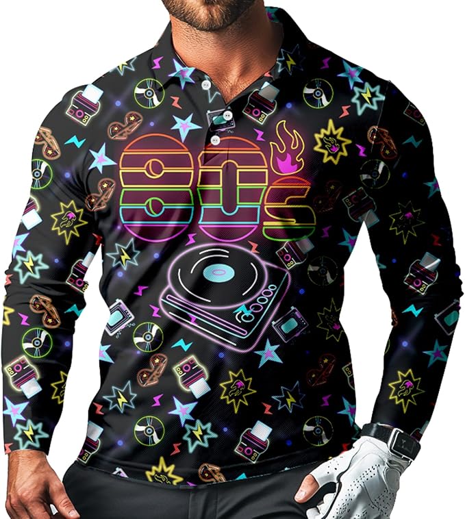 Men's Long Sleeve Golf Shirt Quick Dry 3 Button Work Fishing Outdoor Casual Collar Shirt
