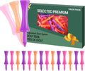 FINGER TEN Golf Castle Tees Plastic 2 1/4 Inch with Stopper for Consistent Height Value 50 Pack, Short Durable Tee for Par 3 Holes in Orange Purple Pink for Men Women