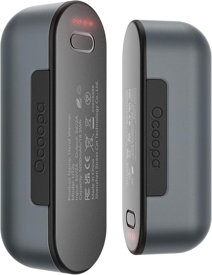 OCOOPA Hand Warmers Rechargeable 2 Pack, Magnetic Electric Handwarmer, 16 Hrs Warmth 4 Levels Heat Up to 145℉, USB-C Portable Charger 10000mAh, Raynauds, Golf, Tech Gifts for Men, Union UT2s(MagTwins)
