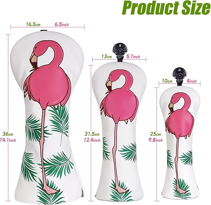 Craftsman Golf Flamingo White Golf Driver Fairway Wood Hybrid Putter Headcover Head Cover