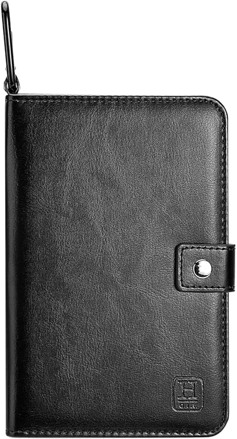 Handy Picks Golf Scorecard Holder n Yardage Book Cover in Genuine Leather - Divot Repair Tool, Ball Marker, Golf Tees, Pencil n Scorecards, Scorer Included, Gift for Golfers
