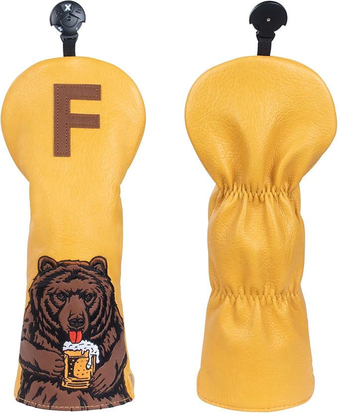 Golf Club Head Cover Golf Head Cover Driver Headcover Fairway Wood Headcover Hybrid Club Head Cover Golf Blade Mallet Putter Cover Beer Bear