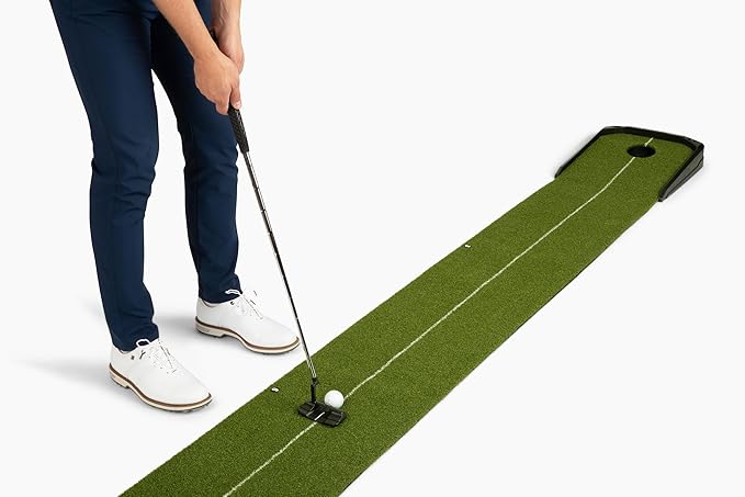 SkyTrak 9' Putting Mat with Ball Return – Indoor Golf Practice Green