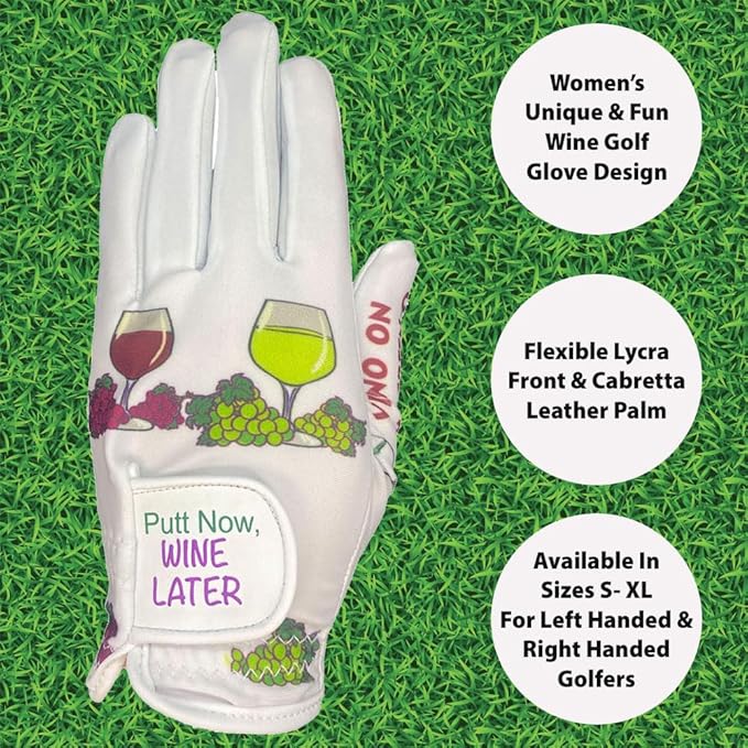 Giggle Golf Women's Golf Glove - Adjustable Strap, Left Hand Gloves for Women