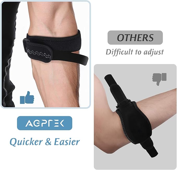 AGPTEK Elbow Brace for Tendonitis and Tennis Elbow 2 Pack, Tennis Golfers Elbow Support Arm Band Pain Relief Elbow Wrap Weightlifting Elbow Strap with Compression Pad for Men & Women