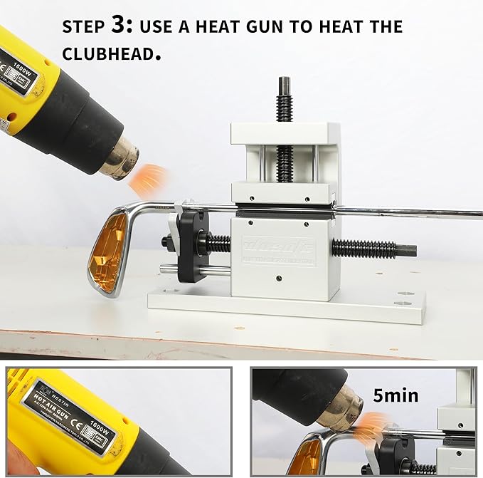 wosofe Golf Vice Clamp, Golf Shaft Kit Ferrules Head Removal Machine, Golf Clubhead Removal Tool, Works Shaft Puller Fitting Workshop Separator Repair Tools for All Club Shafts