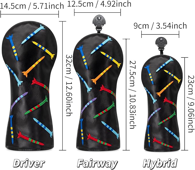 Colorful Nails Style Golf Half Mallet Putter Cover Headcover, Golf Putter Club Cover Magnetic Golf Head Covers Headcovers Club Protective Equipment