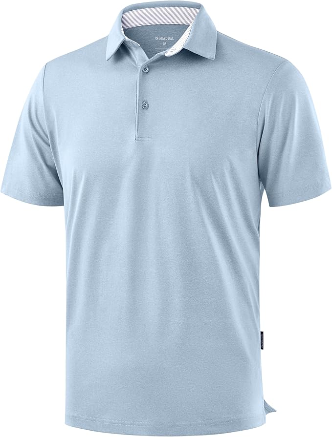 Golf Shirts Heather Polo Short Sleeve Dry Fit Lightweight Moisture Wicking Collared Shirts Casual Athletic Business