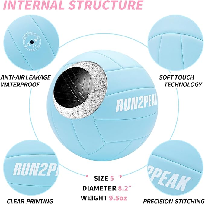 Soft Touch Volleyball Ball Gifts for Teen Girls Kids Youth Team Beginners Durable Volleyballs for Outdoor Indoor Beach Pool Water Play Official Size 5 Training Practice Volley Ball