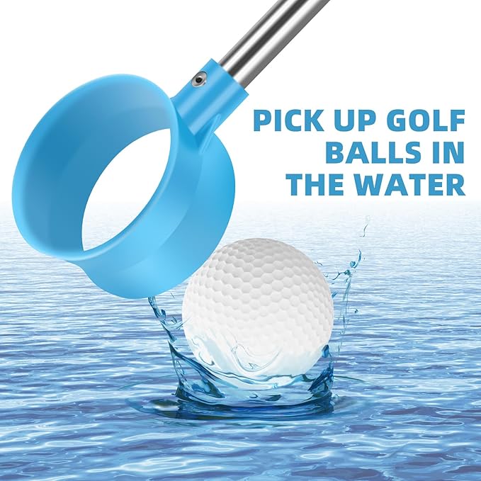 Golf Ball Retriever for Water Telescopic, 9Ft/12Ft Stainless Steel Ball Retriever Tool Golf Ball Grabber
