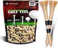 SAPLIZE Bamboo Golf Tees Pack of 100 or 150, Four Size Options (3-1/4", 2-3/4", 2-1/8", 1-1/2"), Stable and Reliable Golf Tees, Available in Natural Color