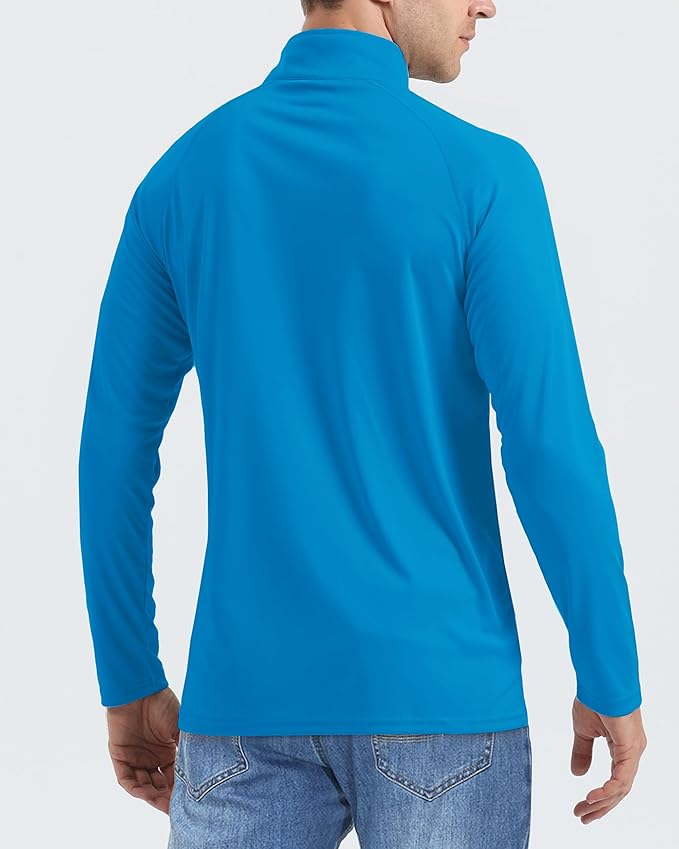Boladeci Men's UPF 50+ Sun Shirts 1/4 Zip Long Sleeve SPF UV Protection Lightweight Quick Dry Quarter Zip Golf Shirts