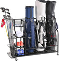 Hcduvso 4 Golf Bag Organizer Garage Storage, Golf Storage Stand for Golf Bag Accessories, Golf Bag Storage Stand and Other Golfing Equipment Rack, Extra Storage Rack for Golf Clubs