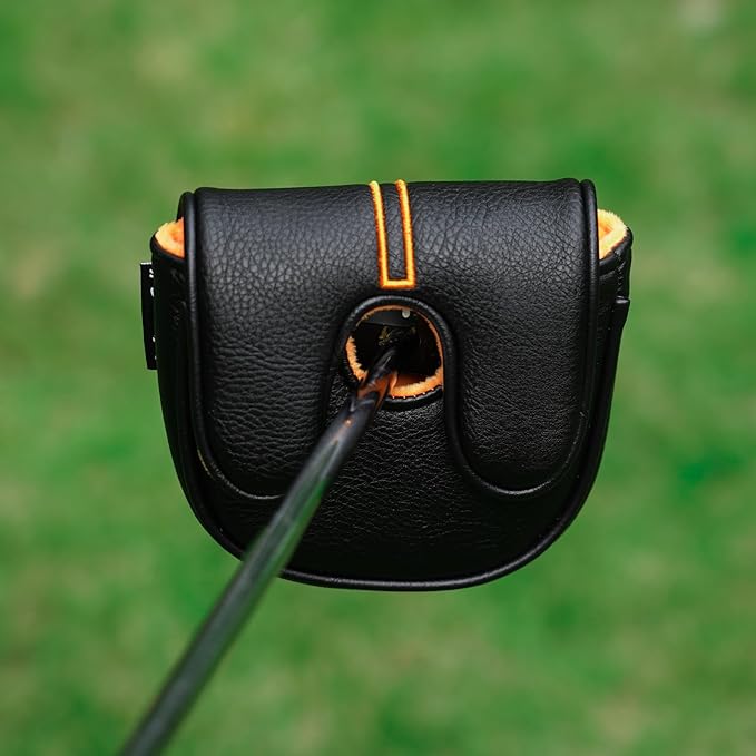 Craftsman Golf Leather Black Mallet Putter Headcover Head Cover Protector Case for LAB DF3 Center Shaft Putters Magnetic Closure
