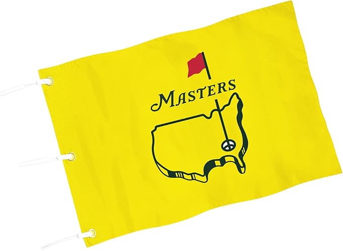Golf Flag with Grommets, Double-Side Printed Augusta National Flag, 420D Nylon Golf Pin Flags, Putting Green Flags for Golf Course Driving Range Collection, 14" H x 20" L, Yellow