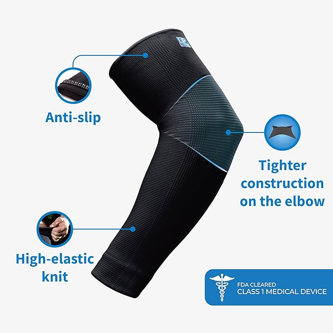 LP SUPPORT 668 Compression Arm Sleeve for Workouts, Sports & Weightlifting, Golf and Tennis Elbow Pain relief for Men & Women