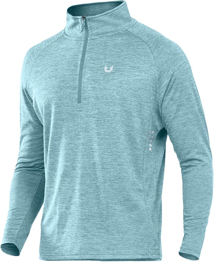NORTHYARD Quarter Zip Pullover Men Running Shirt Long Sleeve Moisture Wicking Quick Dry Athletic Workout Shirts