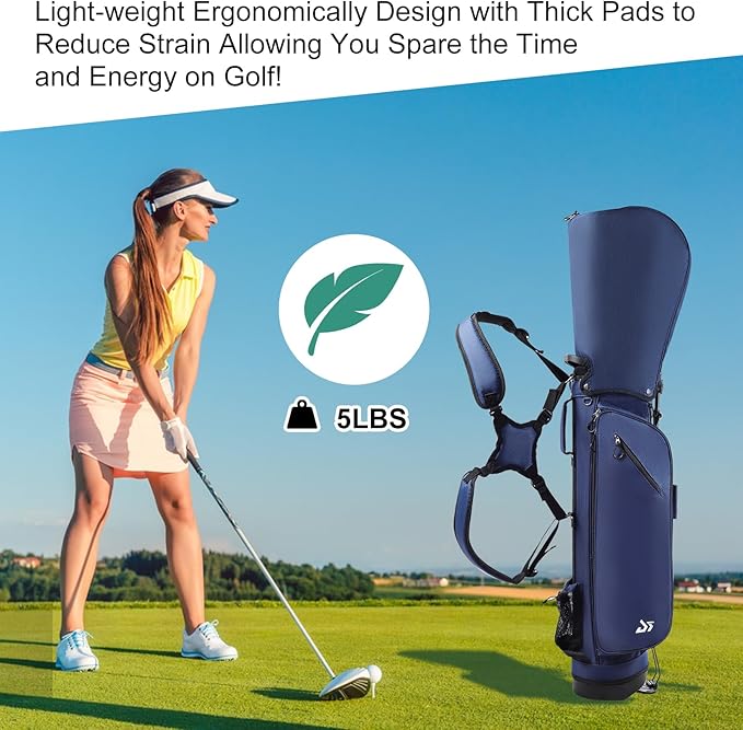 Golf Stand Bag – 2025 Upgraded Version with Cooler Pocket, Glove Patch & Tee Holder, Lightweight Sunday Golf Bag for Men & Women