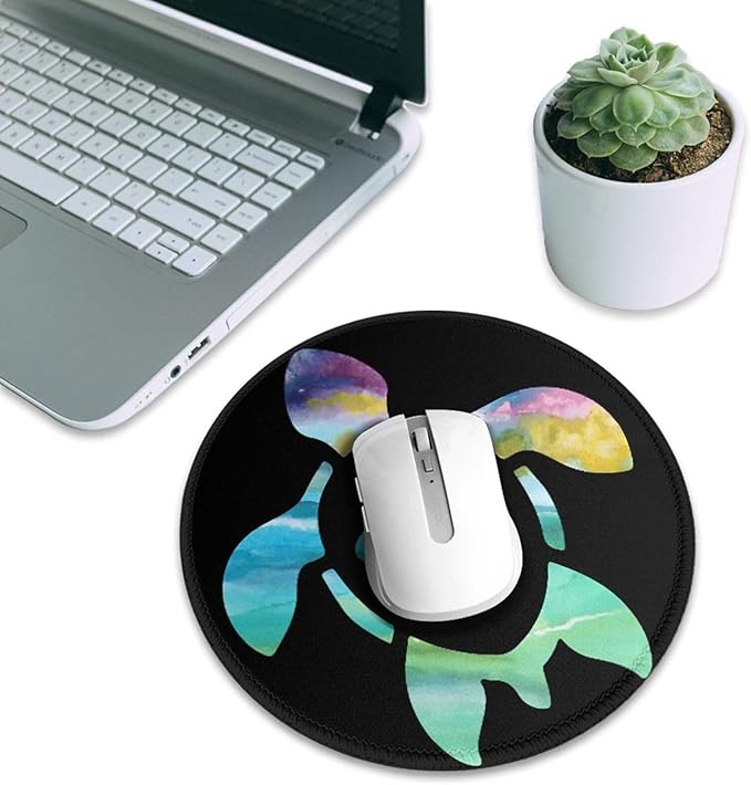 Sea Turtle Mouse Pad, Animal Flower Mouse Pads for Desk, Stitched Edge Mousepad with Non-Slip Rubber Base, Gaming Mouse Mat for Computer Laptop Home Office