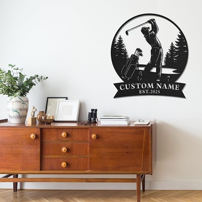 Personalized Golf Metal Wall Art, Vintage Golf Wall Decor, Custom Signs Outdoor Metal, 19th Hole Home Decor for Man Cave Garage Bar Club, Personalized Gifts for Men Dad Father
