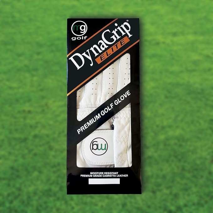 MG DynaGrip Elite Men's Golf Glove – Thin but Durable Premium Cabretta Leather, Soft Tour-Preferred Feel, Lightweight Design, Elastic Knuckle Hinge for Comfort & Grip Sensitivity - Regular Sizes