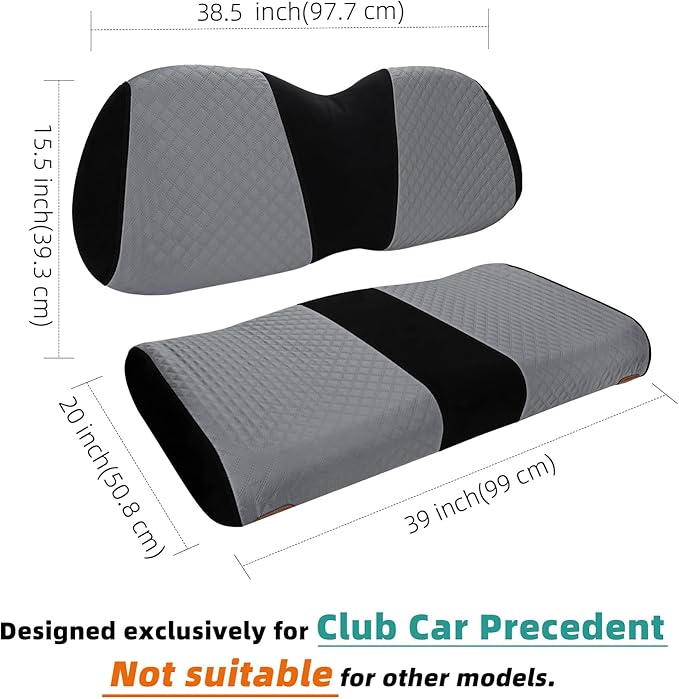 Roykaw Cool Golf Cart Seat Cover, Precedent Seat Covers with Breathable Material, Only Compatible with Club Car Precedent Front Seat, Double-Layer Fabric for Non-Slip and Textured