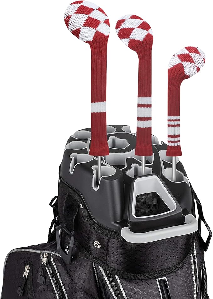 LeFeng 3Pcs Golf Club Covers, Knitted Golf Club Covers for 460cc Driver Fairway Woods and Hybrid