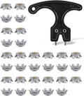 Golf Spikes Set, Includes 31 Pcs Soft Golf Cleats with Spike Wrench Tool, 6mm Dia Metal Thread Screw-in Replacement Spikes for Golf Lawn Cricket Sports Shoes