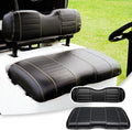 Golf Cart Seat Covers fits Club Car Precedent/DS/EZGO RXV/TXT/Yamaha Front Rear Seat Cushion，Black Leather Custom Stripe Soft Comfortable/Anti-Scratch/Easy to Clean