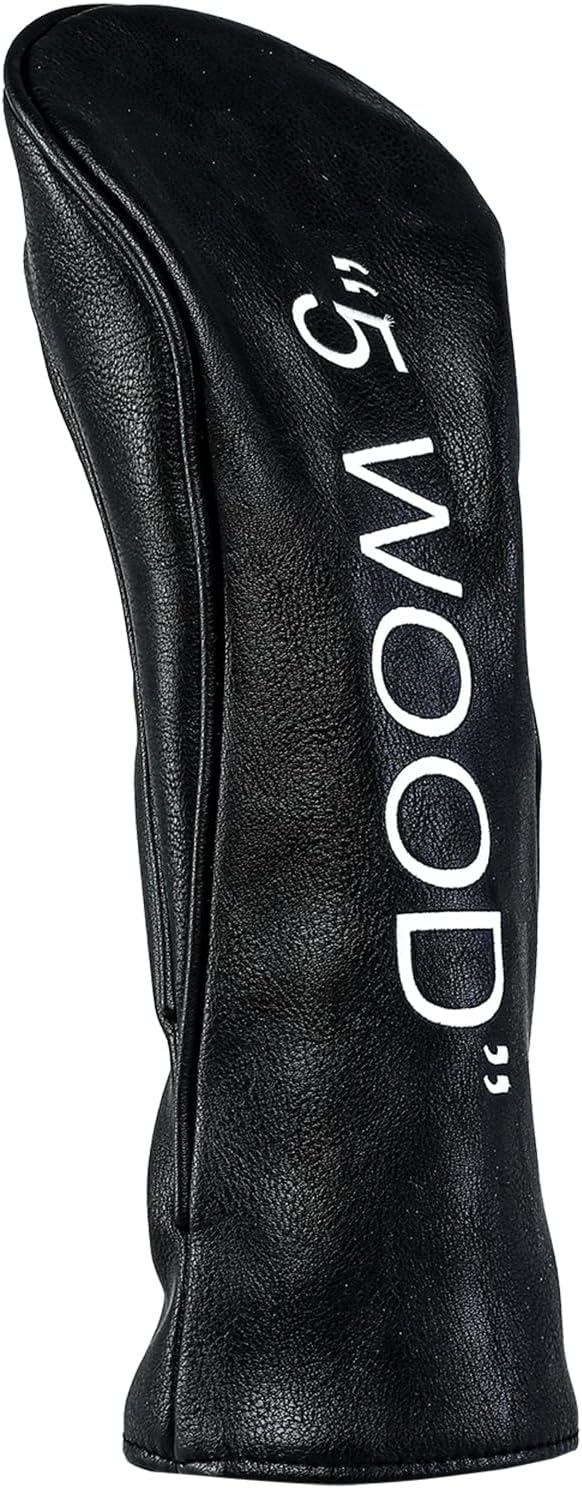 Golf Club Covers – Leather Driver Headcover, Fairway Wood, 3 Wood, Hybrid, Fits Mallet Blade Putter Head Covers Alignment Stick Cover