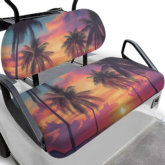Fashion Print Golf Cart Seat Covers 2 Passenger Golf Cart Backrest Cover Golf Cart Seat Towel Gift for Friends