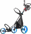 PRECISE Cruiser 3-Wheel Golf Push Cart with Stabilizer Rods & Foot Brake – Lightweight Folding Golf Trolley with Ergonomic Handle, Detachable Storage Bag & Scorecard Holder