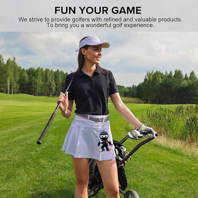 Golf Tee Holder, Ninja Portable Funny Golf Tees Holder Keychain Golf Gift Golf Accessories for Men & Women