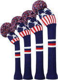 Scott Edward Knit Wood Golf Club Head Covers 4 Pieces Knitted Item Fit Over Well Driver Wood(460cc) Fairway Wood and Hybrid(UT)