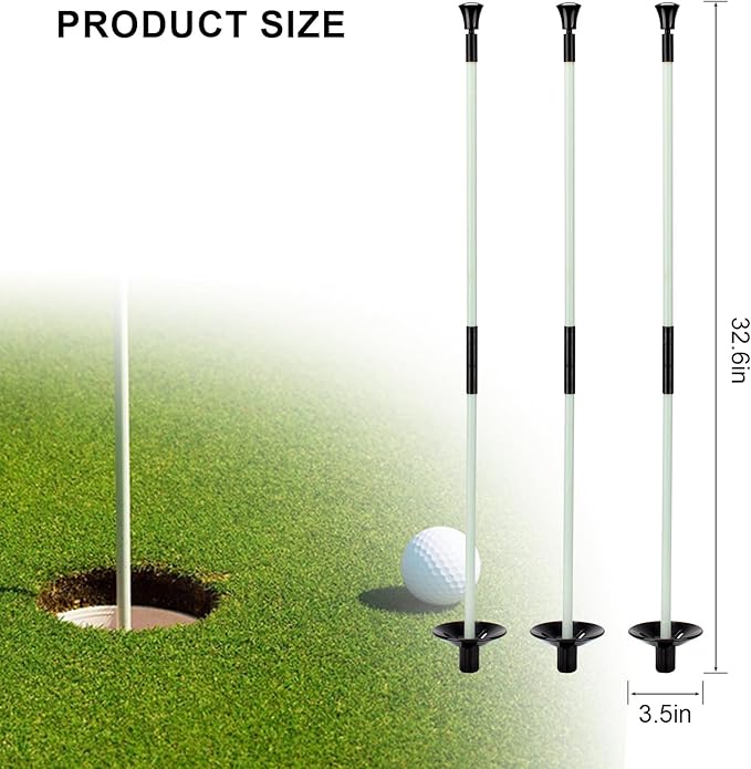 Golf Flagstick, Golf Pole Pin Flagpole Portable Detachable Design, Practice Putting Green Flag Stick for Yard Club, Backyard GolfCourse 3FT Heights Available, 1 Pack (1, Medium)