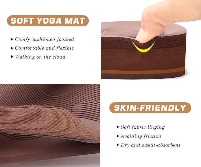 COFACE Flip Flops for Women With Comfortable Arch Support Ladies Fashion Platform Thong Sandals Soft Yoga Mat Sole For Beach/Indoor Outdoor
