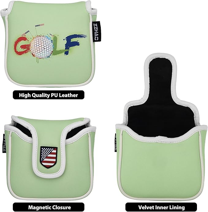 ZZHAO Golf Putter Cover - Funny Magnetic Mallet Putter Cover - Fits Most Mallet Putters - Golf Gifts for Dad - 5.5 x 4.7 x 1.2 Inches