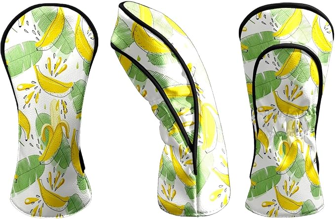 Premium Leather Golf Club Headcovers,Mango Pattern Fits Driver Hybrid Fairway 3/5 Wood,with Scratch-Resistant Lining, Gift for Men and Women
