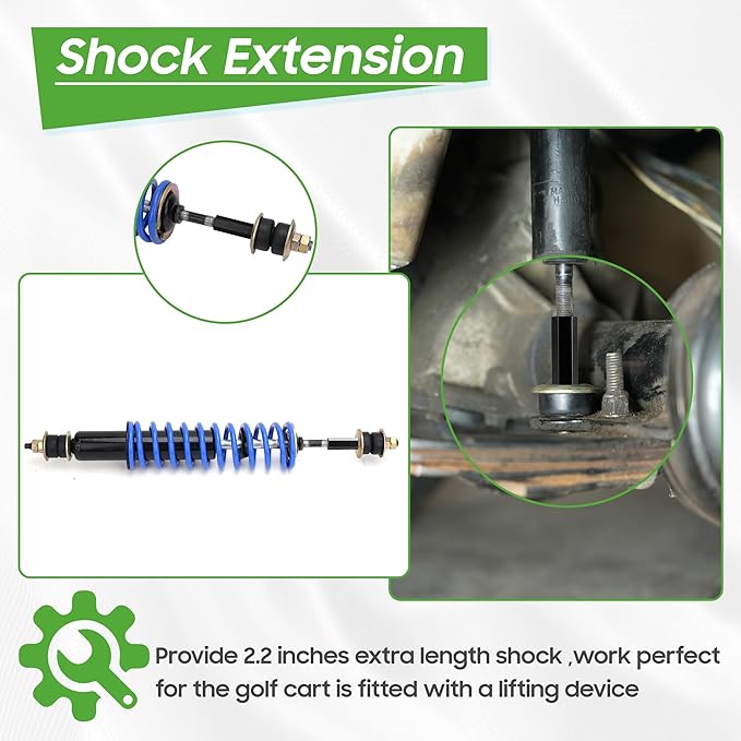 10L0L Golf Cart Shock Absorber Extension Rod for EZGO Club Car with Lifts Kit or Other Modifications to Raise The Body,Compatible with Front Rear Shock Absorbers 70928-G01, 76418-G01, 70630-G01