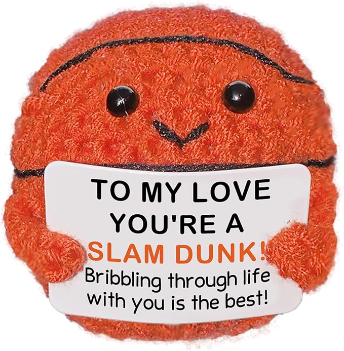 Handmade Crochet Basketball,Romantic Gift for Him or Her, Birthday Wedding Anniversary Present for Boyfriend Girlfriend Husband Wife, I Love You Love Gift for Couples Men Women