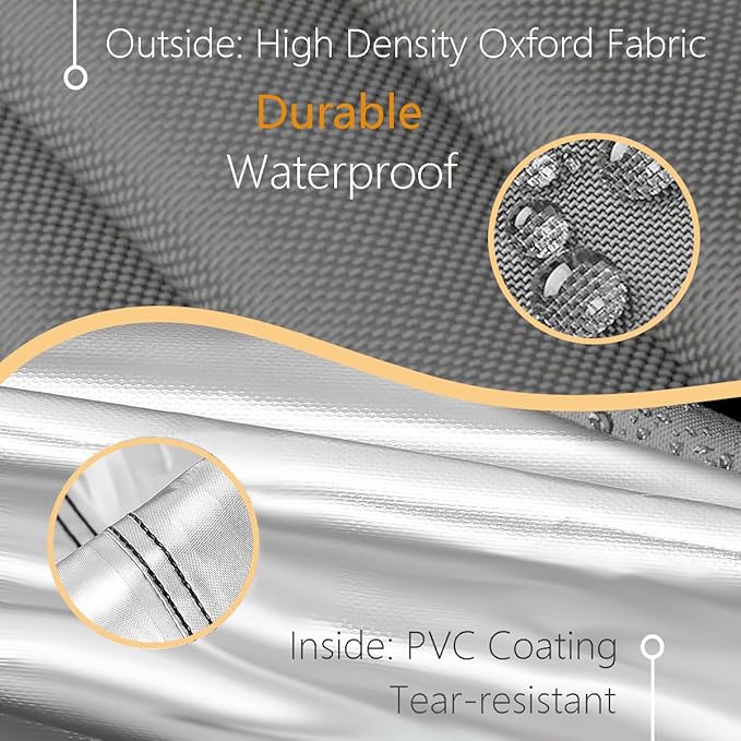 FLYMEI Golf Cart Cover Waterproof, 420D Fabric Universal Fits for Most Brand 2/2+2/4/4+2 Passengers Yamaha, Honda, Club Car, EZGO Golf Cart